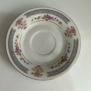 Vintage Crescent Jie Pai Fine China Saucer 1960 Blue Floral.